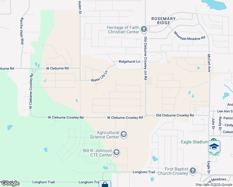 map of restaurants, bars, coffee shops, grocery stores, and more near 10700 Old Cleburne Crowley Junction in Crowley