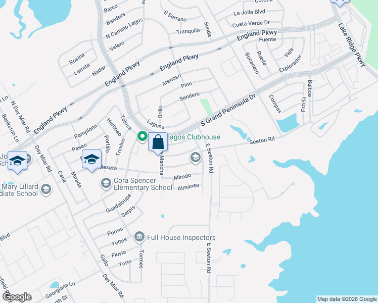 map of restaurants, bars, coffee shops, grocery stores, and more near 2924 Montalbo in Grand Prairie