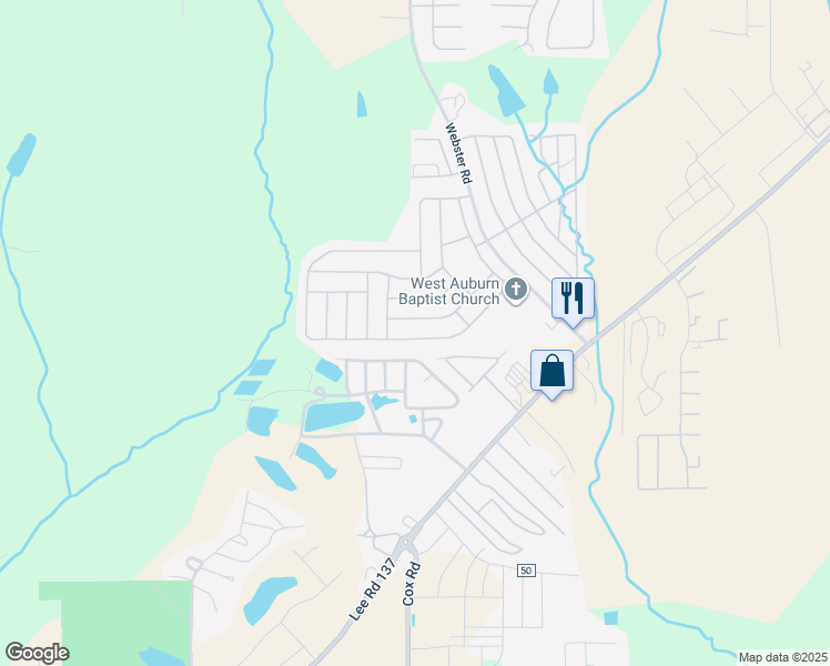 map of restaurants, bars, coffee shops, grocery stores, and more near 70 Auburn Avenue in Auburn