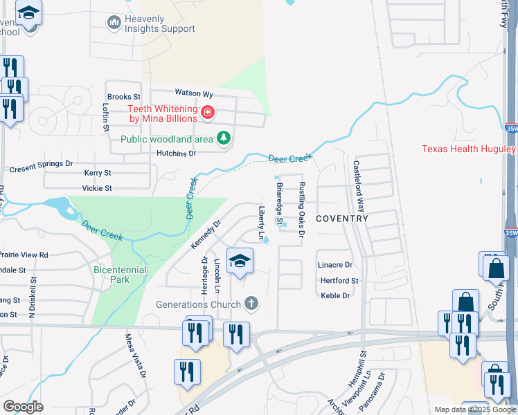 map of restaurants, bars, coffee shops, grocery stores, and more near 420 Kennedy Drive in Crowley