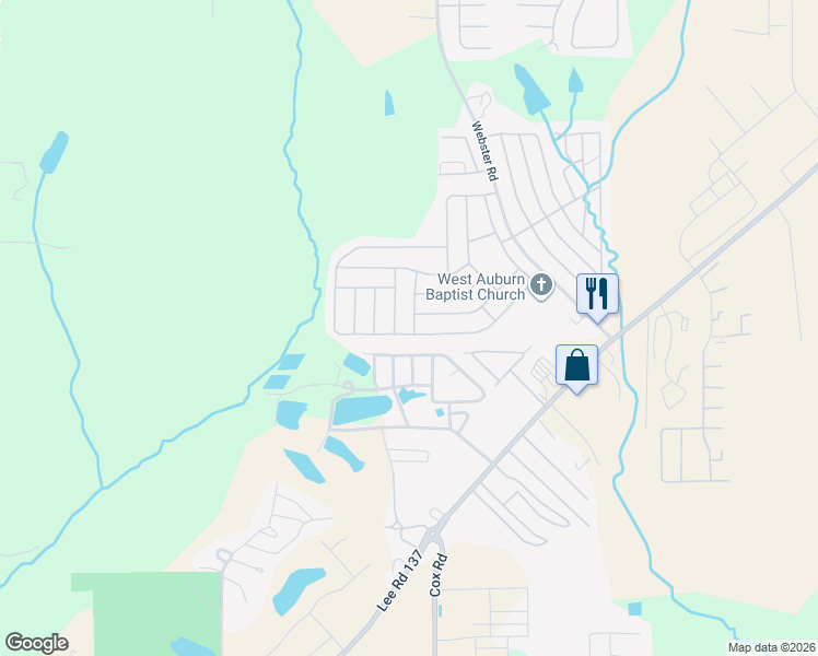 map of restaurants, bars, coffee shops, grocery stores, and more near 316 Ole Miss Avenue in Auburn