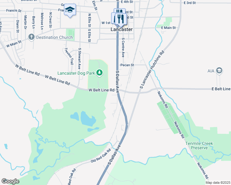 map of restaurants, bars, coffee shops, grocery stores, and more near 115 Nicklaus Nook in Lancaster