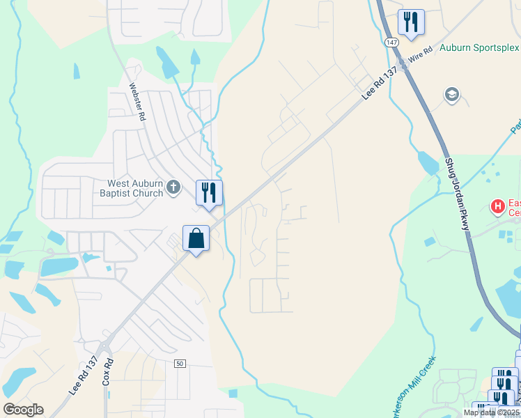 map of restaurants, bars, coffee shops, grocery stores, and more near 1749 Wire Road in Auburn