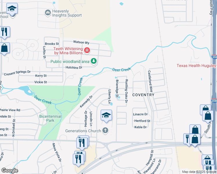 map of restaurants, bars, coffee shops, grocery stores, and more near 420 Kennedy Drive in Crowley