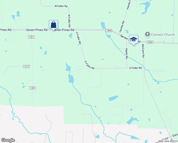 map of restaurants, bars, coffee shops, grocery stores, and more near Private Road 1324 in Longview