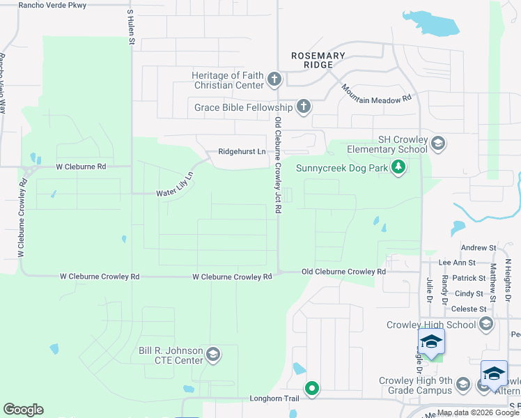map of restaurants, bars, coffee shops, grocery stores, and more near 10700-10706 Old Cleburne Crowley Junction in Crowley