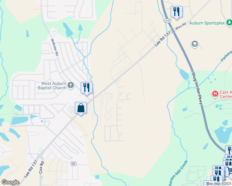 map of restaurants, bars, coffee shops, grocery stores, and more near 1032 Stonegate Drive in Auburn