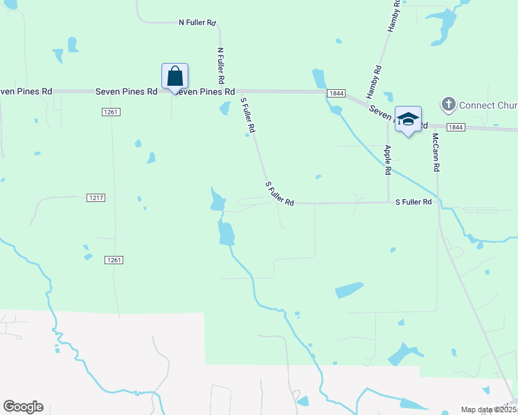 map of restaurants, bars, coffee shops, grocery stores, and more near Private Road 1324 in Longview