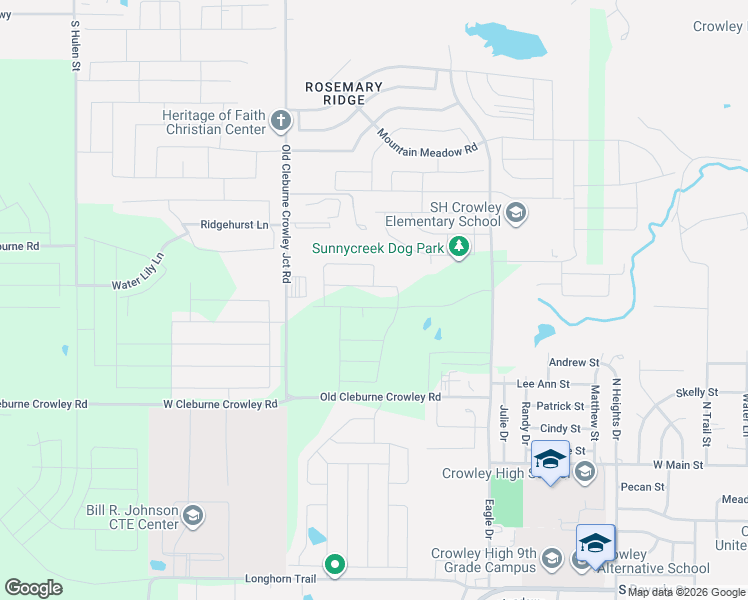 map of restaurants, bars, coffee shops, grocery stores, and more near 10501 Old Cleburne Crowley Junction in Crowley