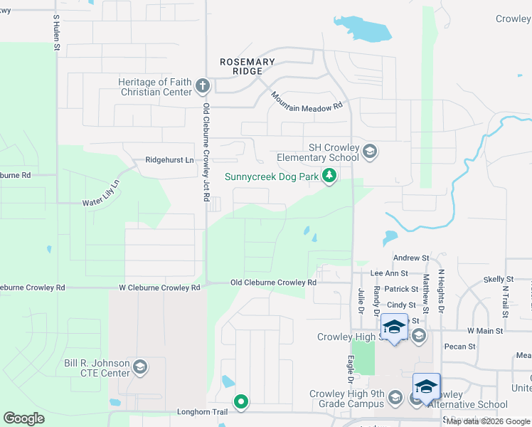map of restaurants, bars, coffee shops, grocery stores, and more near 10501 Old Cleburne Crowley Junction in Crowley