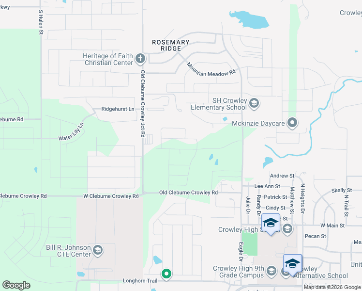 map of restaurants, bars, coffee shops, grocery stores, and more near 10501 Old Cleburne Crowley Junction in Crowley