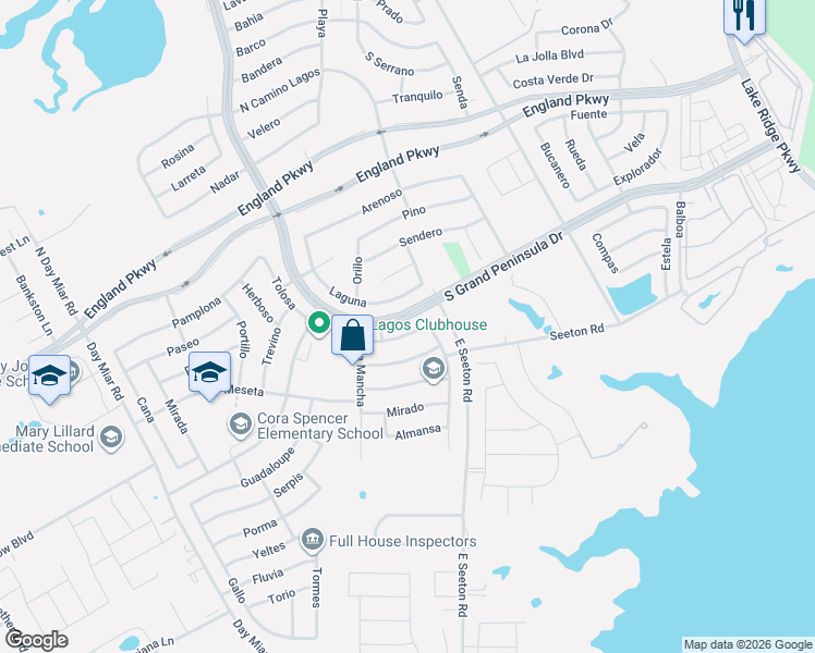 map of restaurants, bars, coffee shops, grocery stores, and more near 2924 Montalbo in Grand Prairie