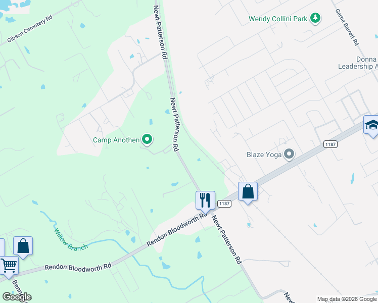 map of restaurants, bars, coffee shops, grocery stores, and more near 6355 Newt Patterson Road in Mansfield