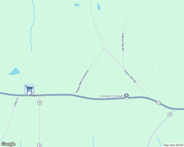 map of restaurants, bars, coffee shops, grocery stores, and more near 300 Hayes Mill Connector in Notasulga
