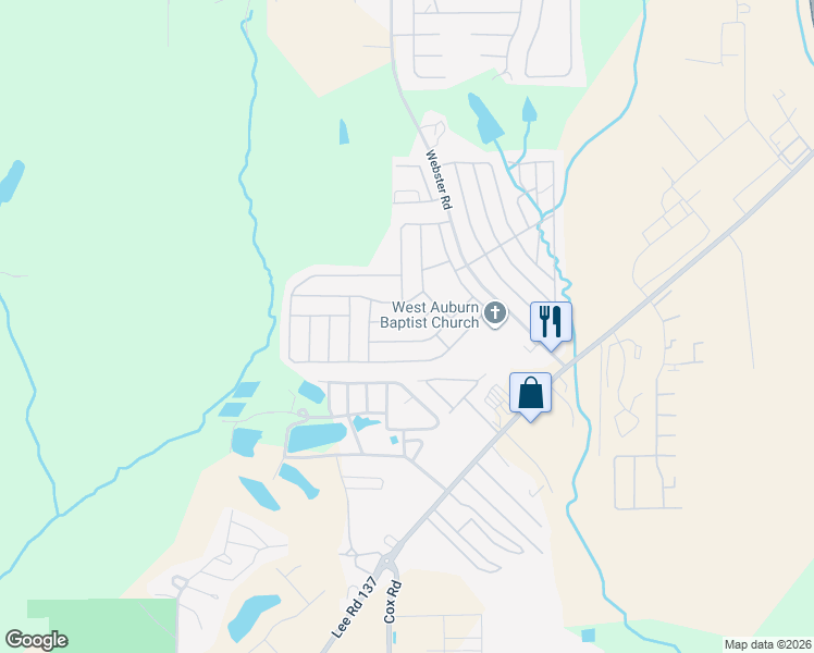 map of restaurants, bars, coffee shops, grocery stores, and more near in Auburn