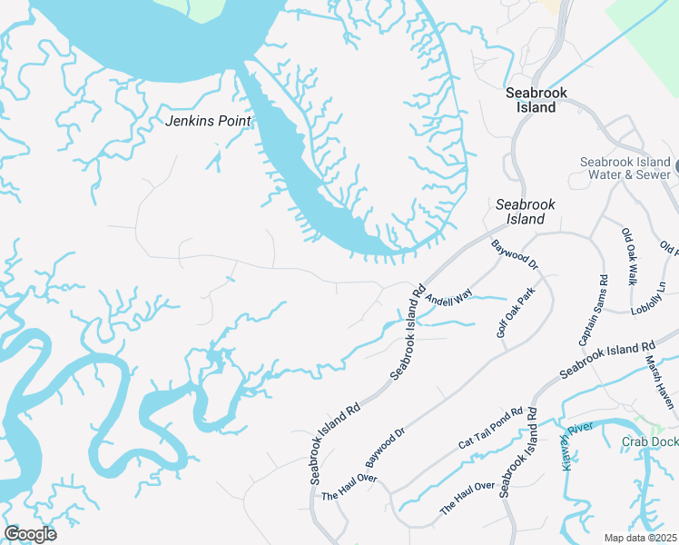 map of restaurants, bars, coffee shops, grocery stores, and more near 2596 Jenkins Point Road in Seabrook Island