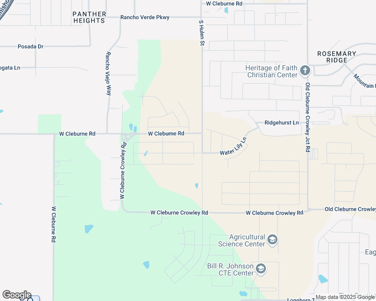 map of restaurants, bars, coffee shops, grocery stores, and more near 10329-10481 West Cleburne Road in Crowley