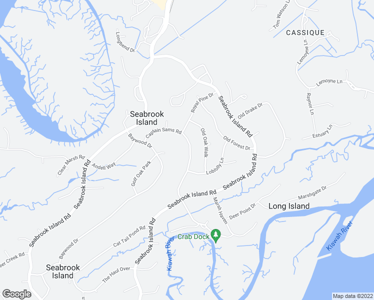 map of restaurants, bars, coffee shops, grocery stores, and more near 2845 Captain Sams Road in Johns Island