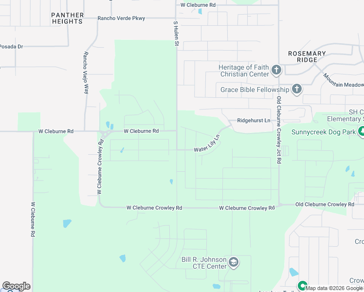 map of restaurants, bars, coffee shops, grocery stores, and more near 10329-10481 West Cleburne Road in Crowley