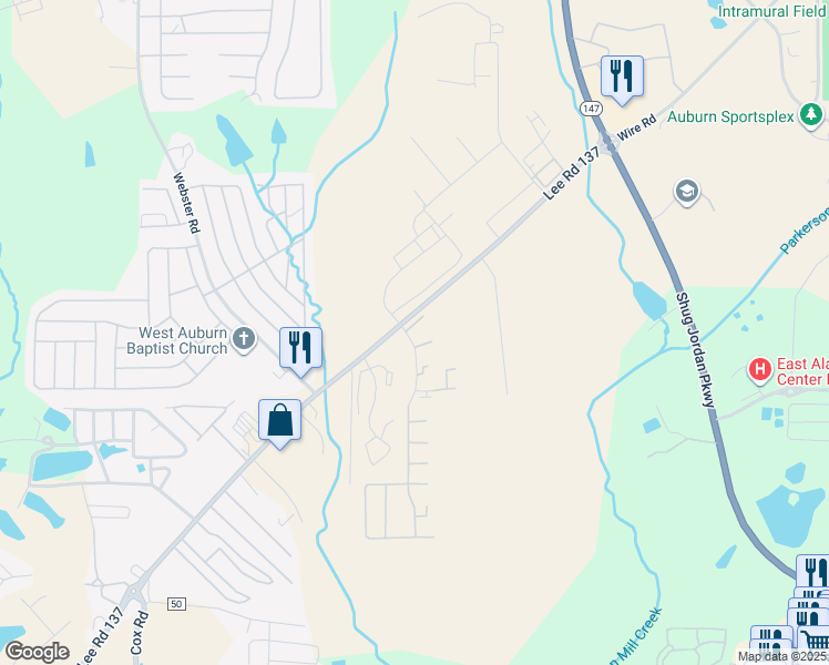 map of restaurants, bars, coffee shops, grocery stores, and more near 1007 Stonegate Drive in Auburn