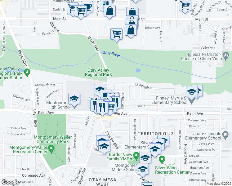 map of restaurants, bars, coffee shops, grocery stores, and more near 3465 Foss Street in San Diego