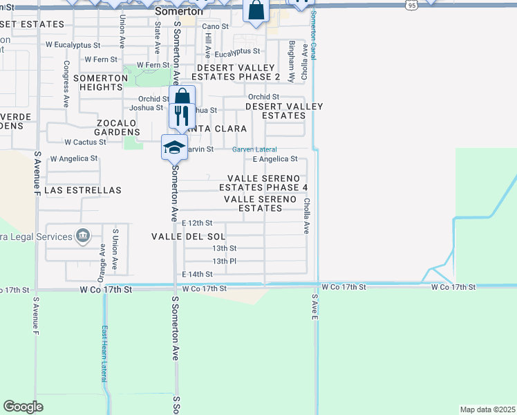 map of restaurants, bars, coffee shops, grocery stores, and more near Bingham Ave in Somerton