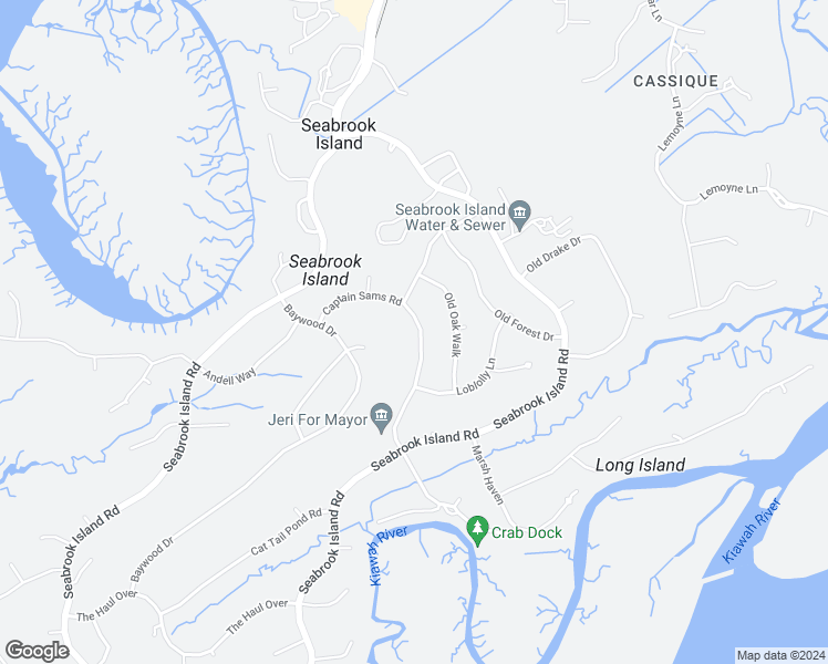 map of restaurants, bars, coffee shops, grocery stores, and more near 2845 Captain Sams Road in Johns Island