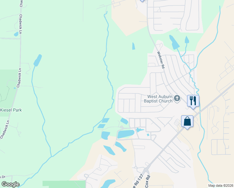 map of restaurants, bars, coffee shops, grocery stores, and more near 352 Ole Miss Avenue in Auburn