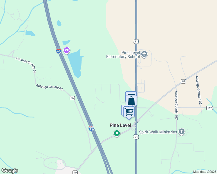 map of restaurants, bars, coffee shops, grocery stores, and more near 235 Pine Level Court in Deatsville