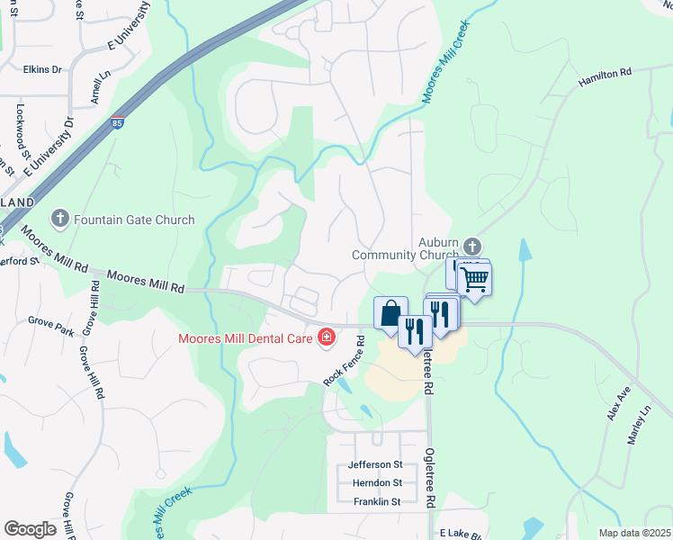 map of restaurants, bars, coffee shops, grocery stores, and more near 861 Yorkshire Drive in Auburn