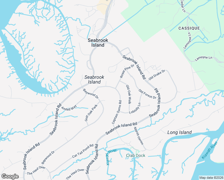 map of restaurants, bars, coffee shops, grocery stores, and more near 2821 Captain Sams Road in Johns Island