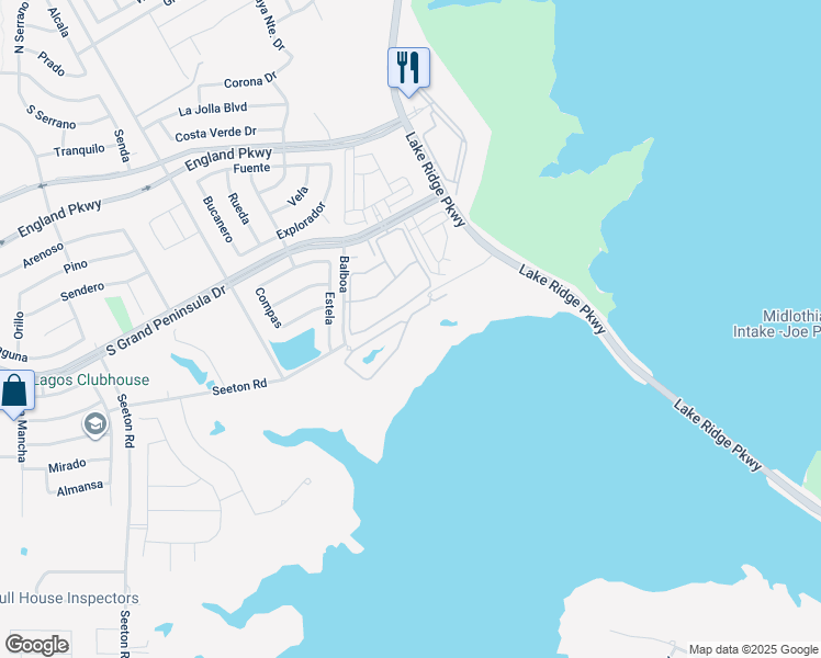 map of restaurants, bars, coffee shops, grocery stores, and more near 2620 Villa Di Lago Drive in Grand Prairie
