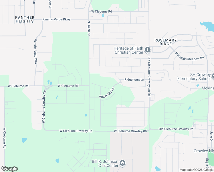 map of restaurants, bars, coffee shops, grocery stores, and more near 10450 West Cleburne Road in Crowley