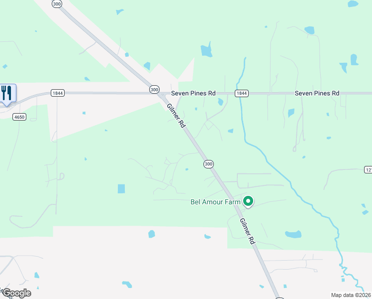 map of restaurants, bars, coffee shops, grocery stores, and more near 126 Gamel Road in Longview