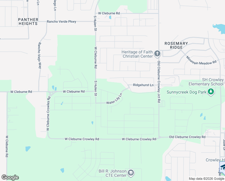 map of restaurants, bars, coffee shops, grocery stores, and more near 10301 West Cleburne Road in Crowley