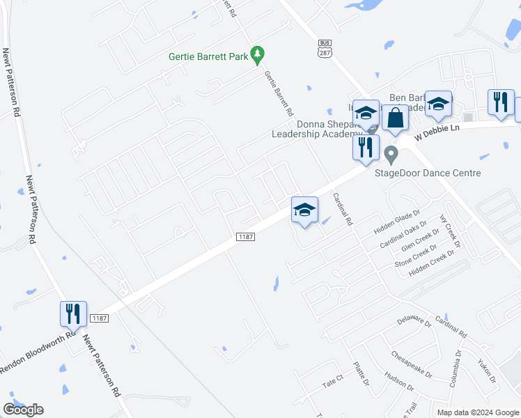map of restaurants, bars, coffee shops, grocery stores, and more near 1506 Cancun Drive in Mansfield