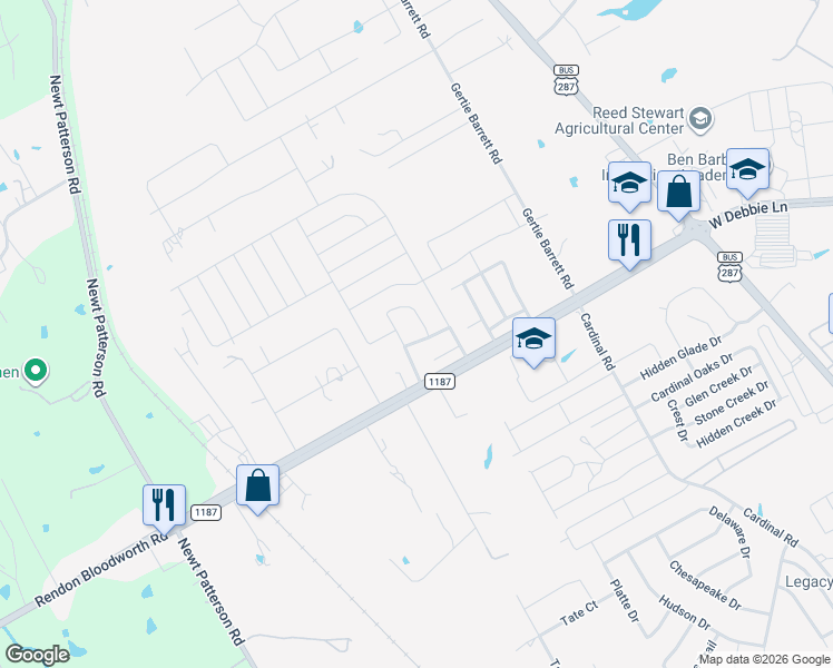 map of restaurants, bars, coffee shops, grocery stores, and more near 1810 Cozumel Drive in Mansfield