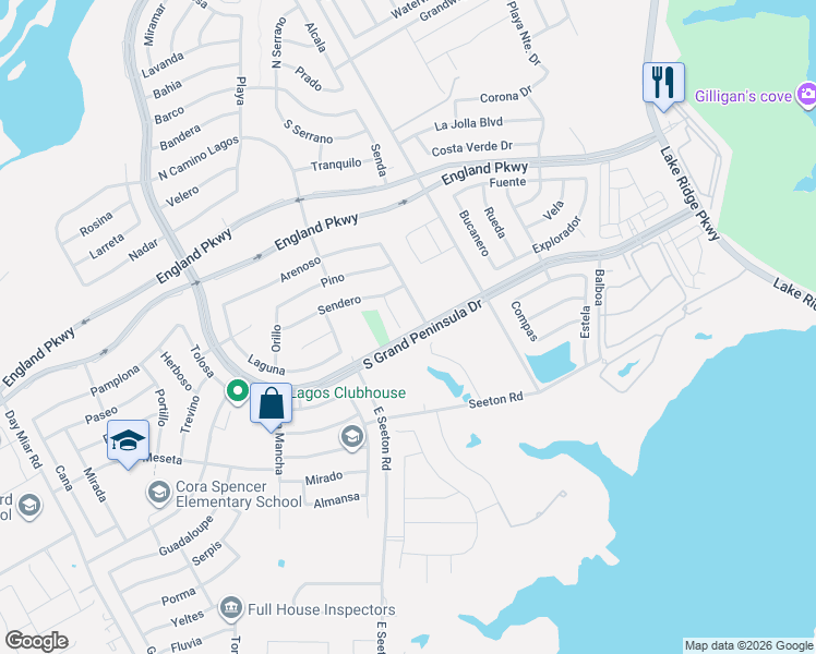 map of restaurants, bars, coffee shops, grocery stores, and more near 7268 Cedro in Grand Prairie