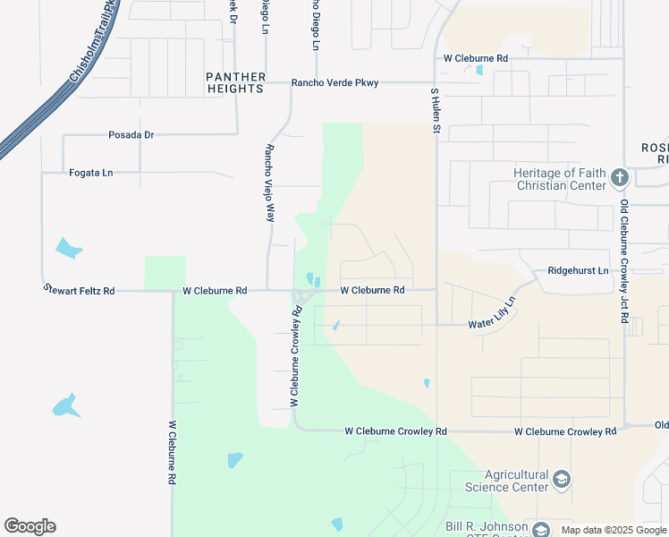 map of restaurants, bars, coffee shops, grocery stores, and more near 10400-10480 West Cleburne Road in Crowley