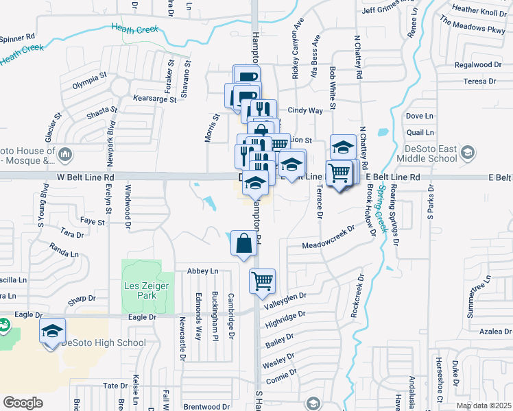 map of restaurants, bars, coffee shops, grocery stores, and more near in DeSoto