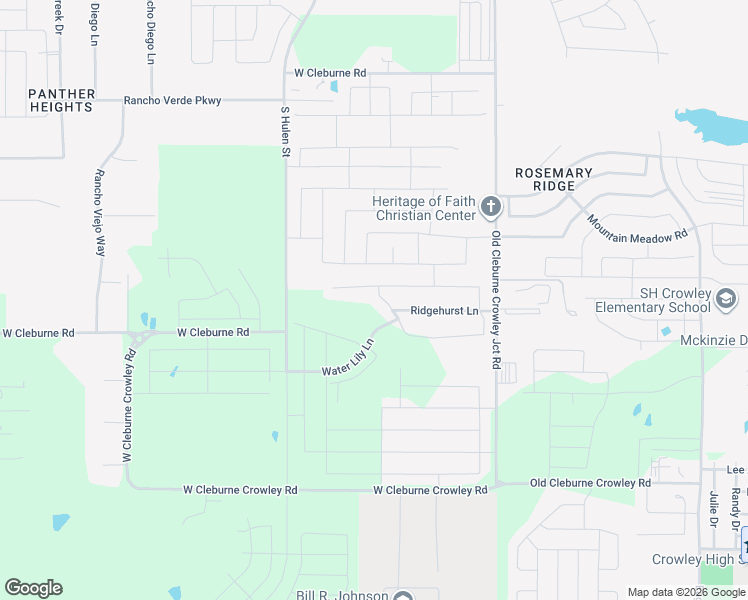 map of restaurants, bars, coffee shops, grocery stores, and more near 10301 West Cleburne Road in Crowley