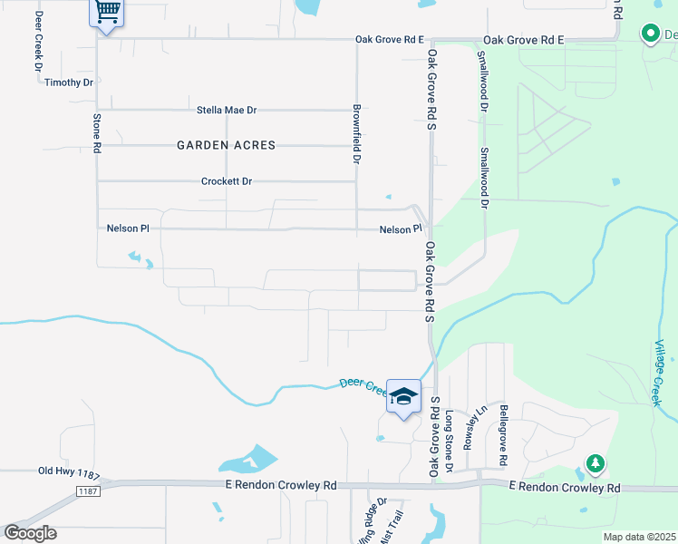 map of restaurants, bars, coffee shops, grocery stores, and more near 1213 Sierra Blanca Drive in Burleson