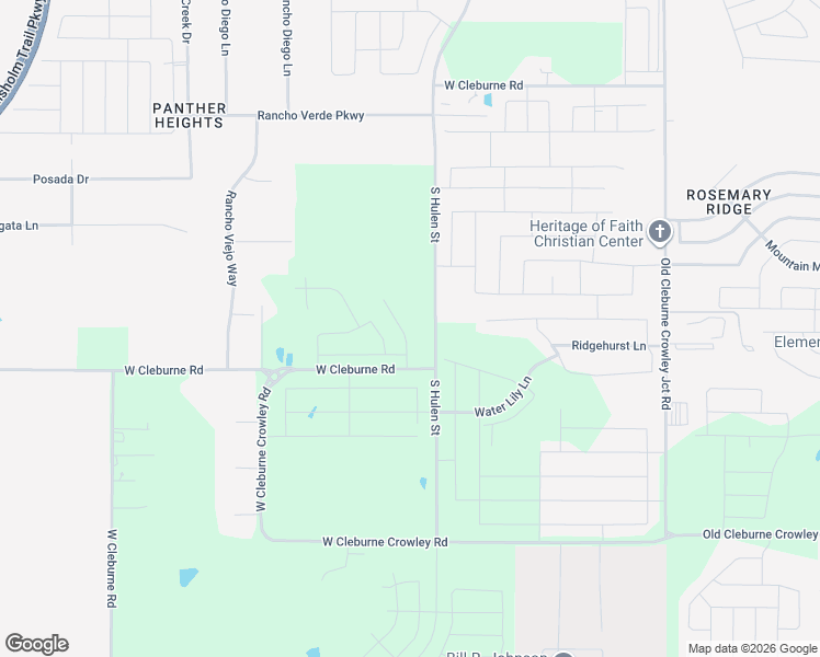 map of restaurants, bars, coffee shops, grocery stores, and more near 10410 West Cleburne Road in Crowley