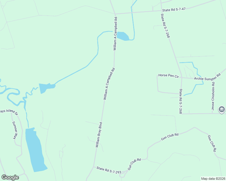 map of restaurants, bars, coffee shops, grocery stores, and more near 293 William A Campbell Road in Sheldon