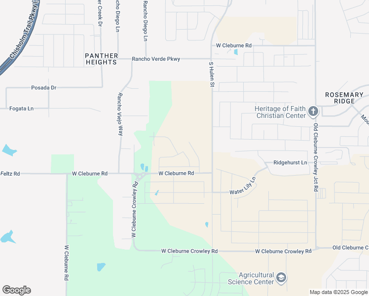 map of restaurants, bars, coffee shops, grocery stores, and more near 10400 West Cleburne Road in Crowley