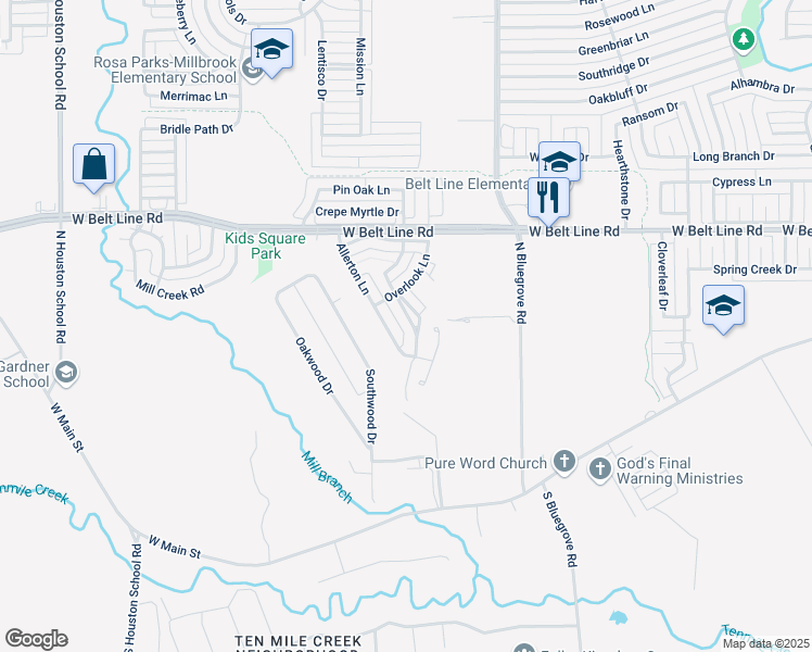 map of restaurants, bars, coffee shops, grocery stores, and more near 231 Haywood Circle in Lancaster