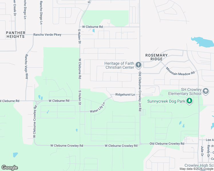 map of restaurants, bars, coffee shops, grocery stores, and more near 10301 West Cleburne Road in Crowley