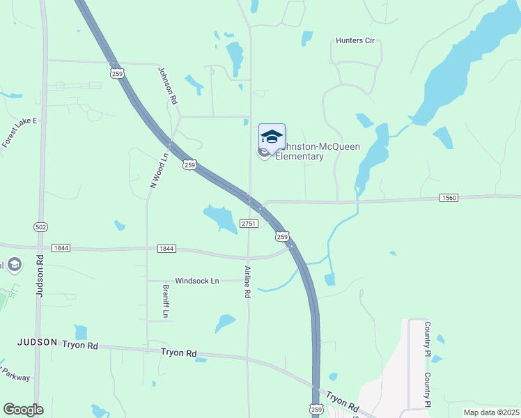 map of restaurants, bars, coffee shops, grocery stores, and more near Bar K Ranch Road in Longview