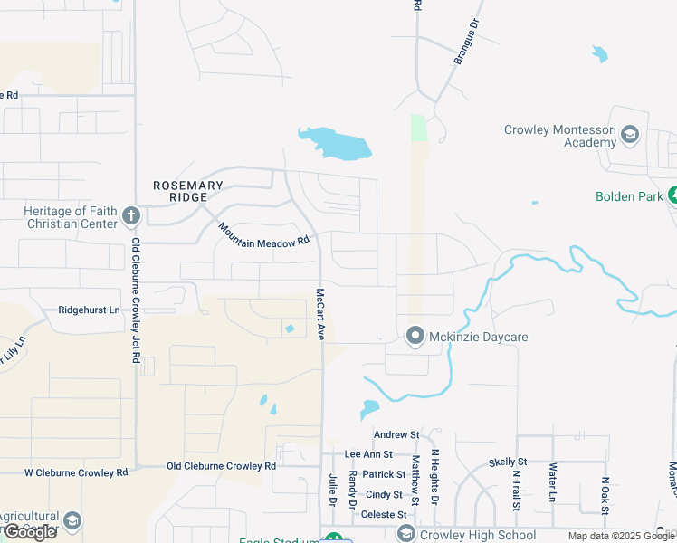 map of restaurants, bars, coffee shops, grocery stores, and more near 10525 McCart Avenue in Crowley