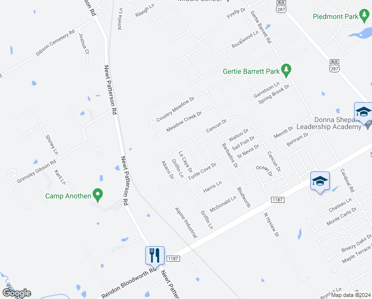 map of restaurants, bars, coffee shops, grocery stores, and more near 1723 Martinique Drive in Mansfield